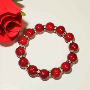 Thailand Red Bead Stretch Bracelet